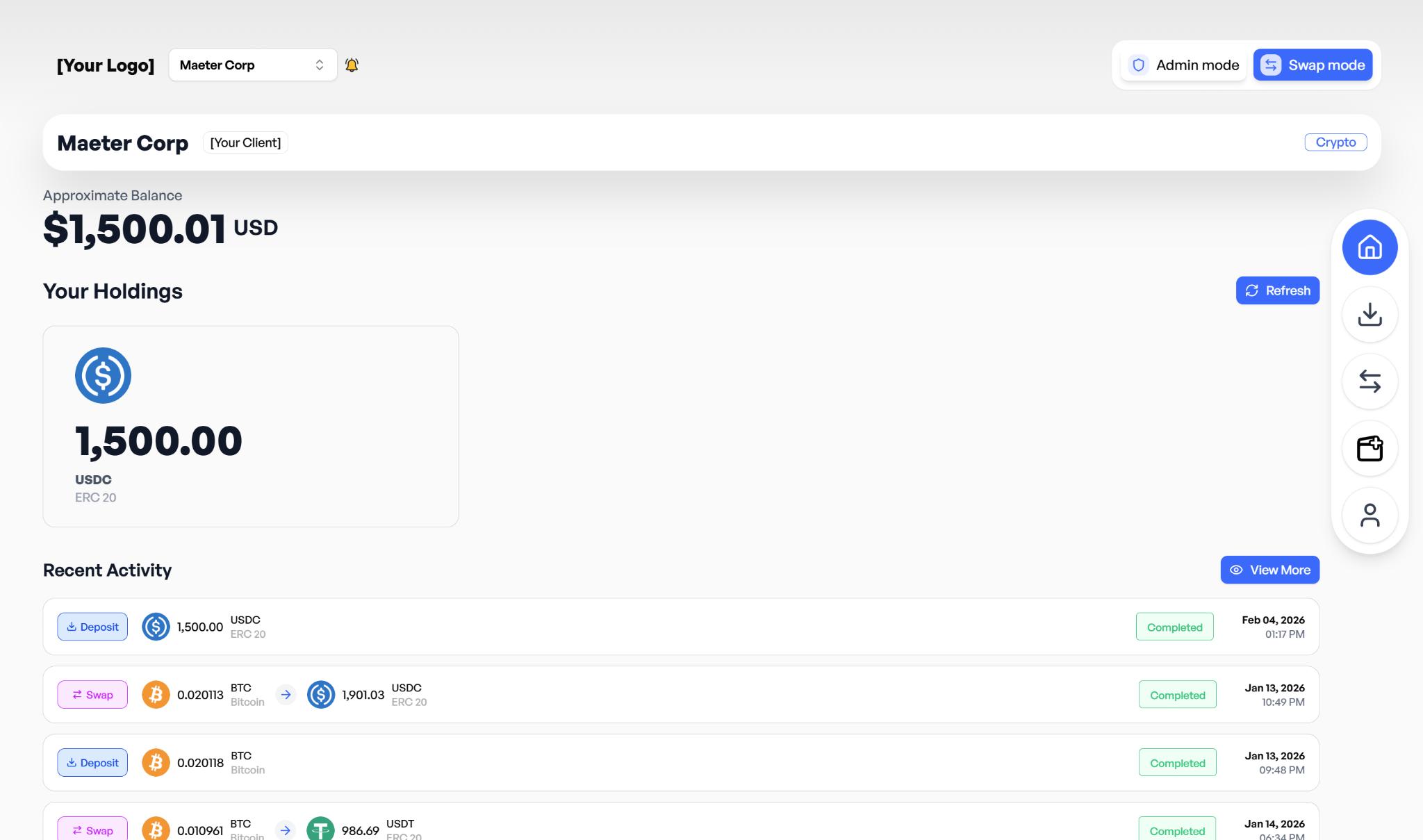 Valiant Desktop Dashboard